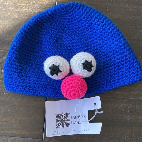 Grover Sesame Street Blue Children’s Crochet Knitted Hat Blue 1-2 Years Old - Picture 4 of 4